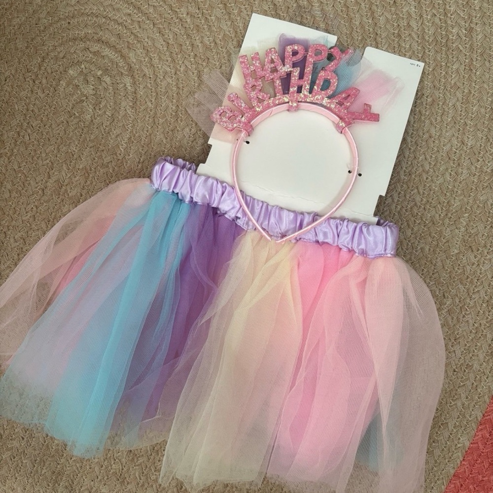 Cat & Jack Pastel Tutu and Headband Set